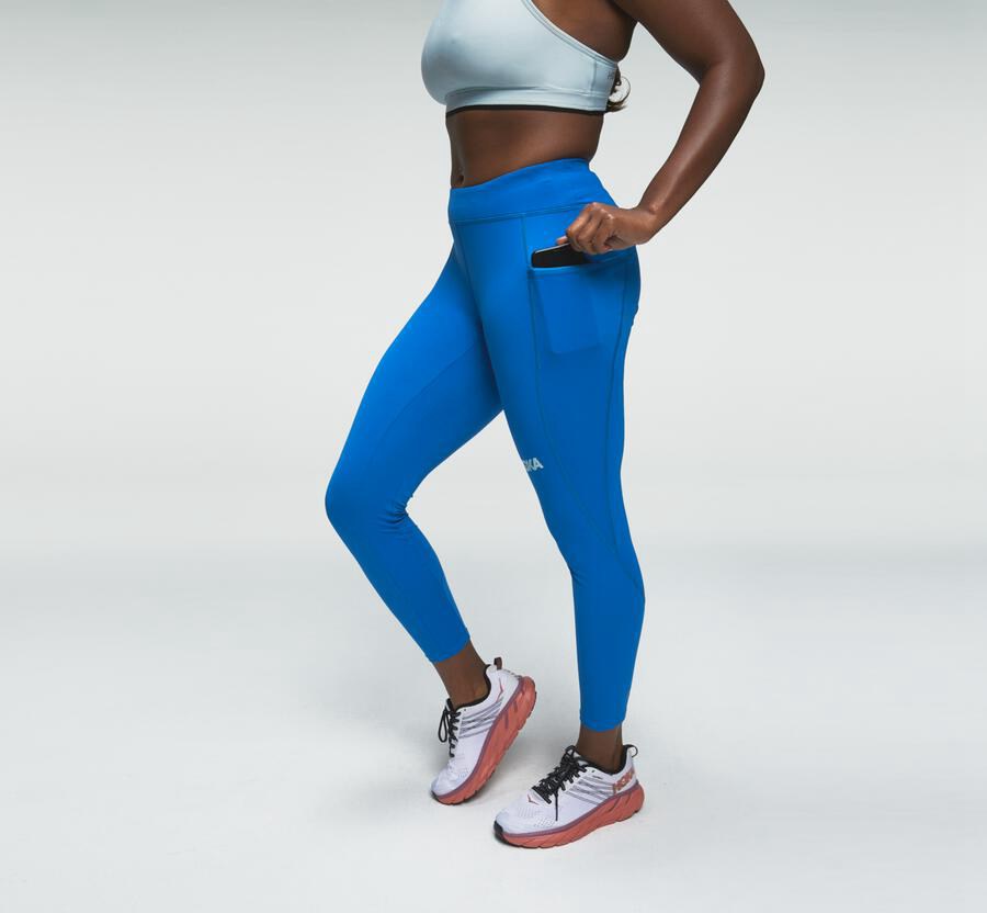 Hoka One One Broek Dames - Performance Crop Tight - Blauw - LR5126708